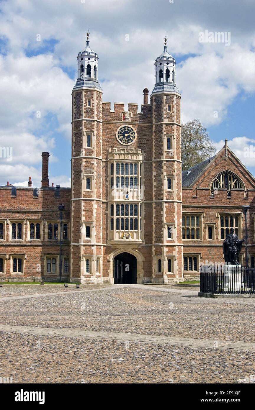 View of Lupton's Tower, built in Tudor times at the famous Eton College, Berkshire. Historic building, hundreds of years old. Stock Photo