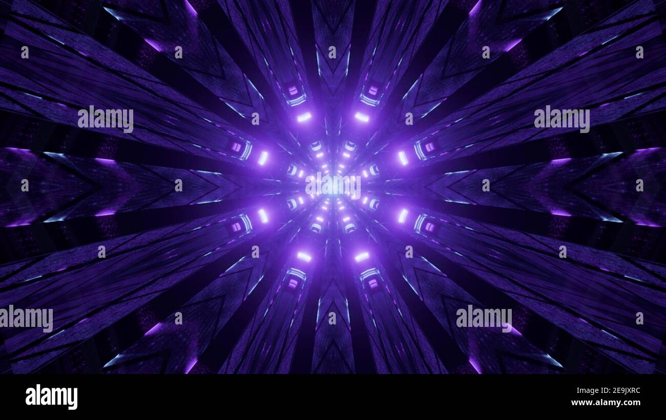 3d Illustration Crystal Tunnel With Violet Illumination Stock Photo Alamy
