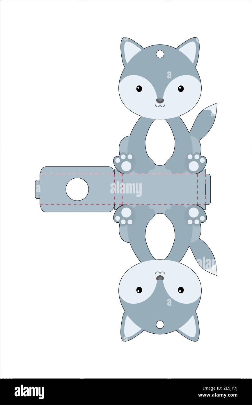 cute-easter-egg-holder-wolf-template-retail-paper-box-for-the-easter-egg-printable-color-scheme-laser-cutting-vector-template-stock-vector-image-art-alamy
