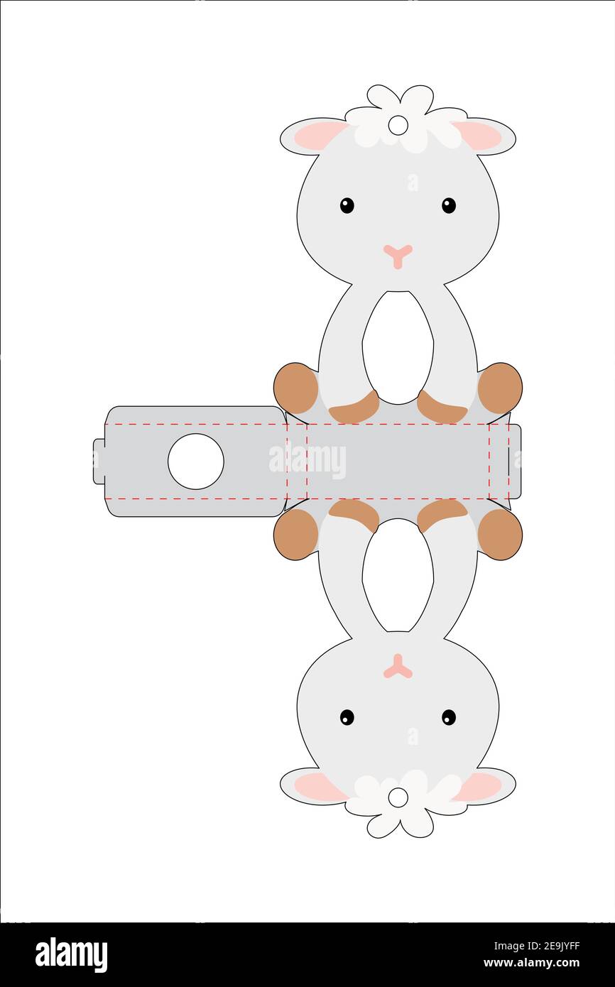 Cute easter egg holder sheep template. Retail paper box for the easter egg. Printable color scheme. Laser cutting vector template Stock Vector Image & Art - Alamy