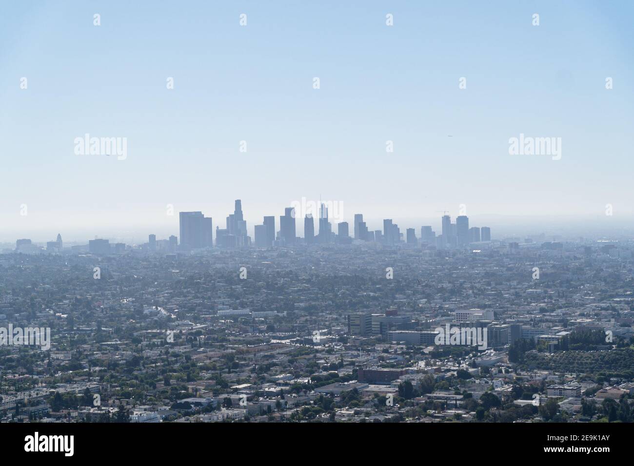 Cityscape of downtown skyscraper buildings in Los Angles, California Stock Photo