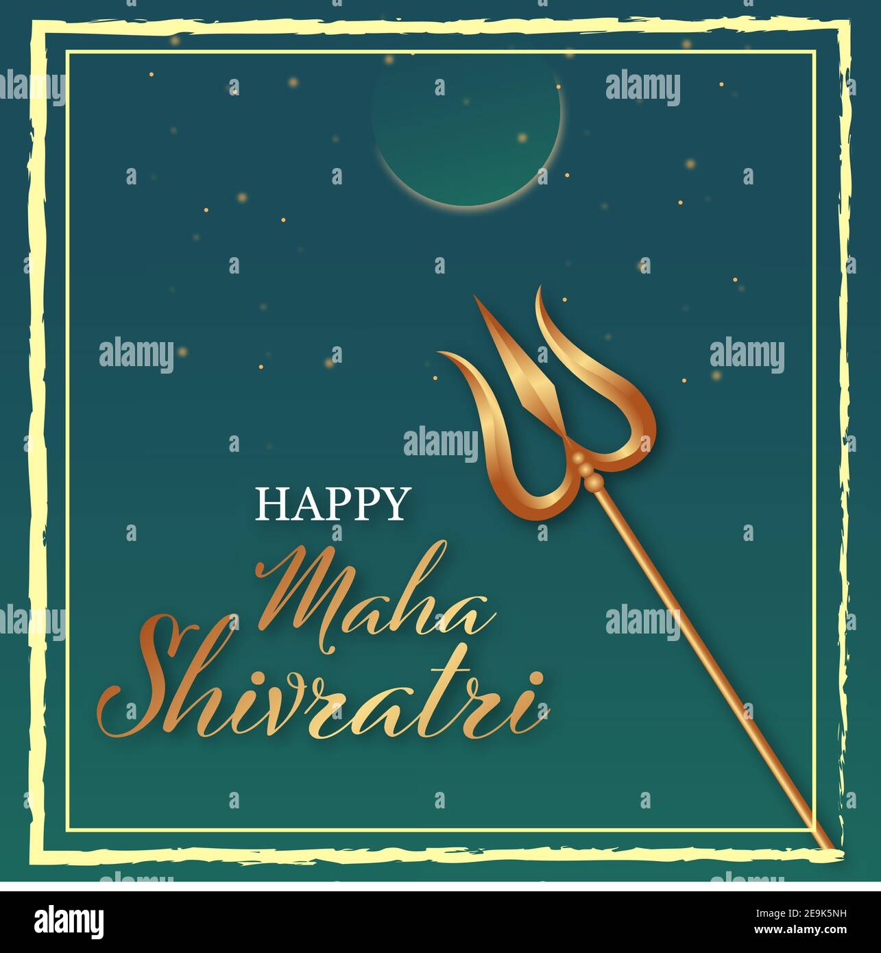 Illustration Of Happy Maha Shivratri. Greeting Card Design. Vector illustration. Stock Vector