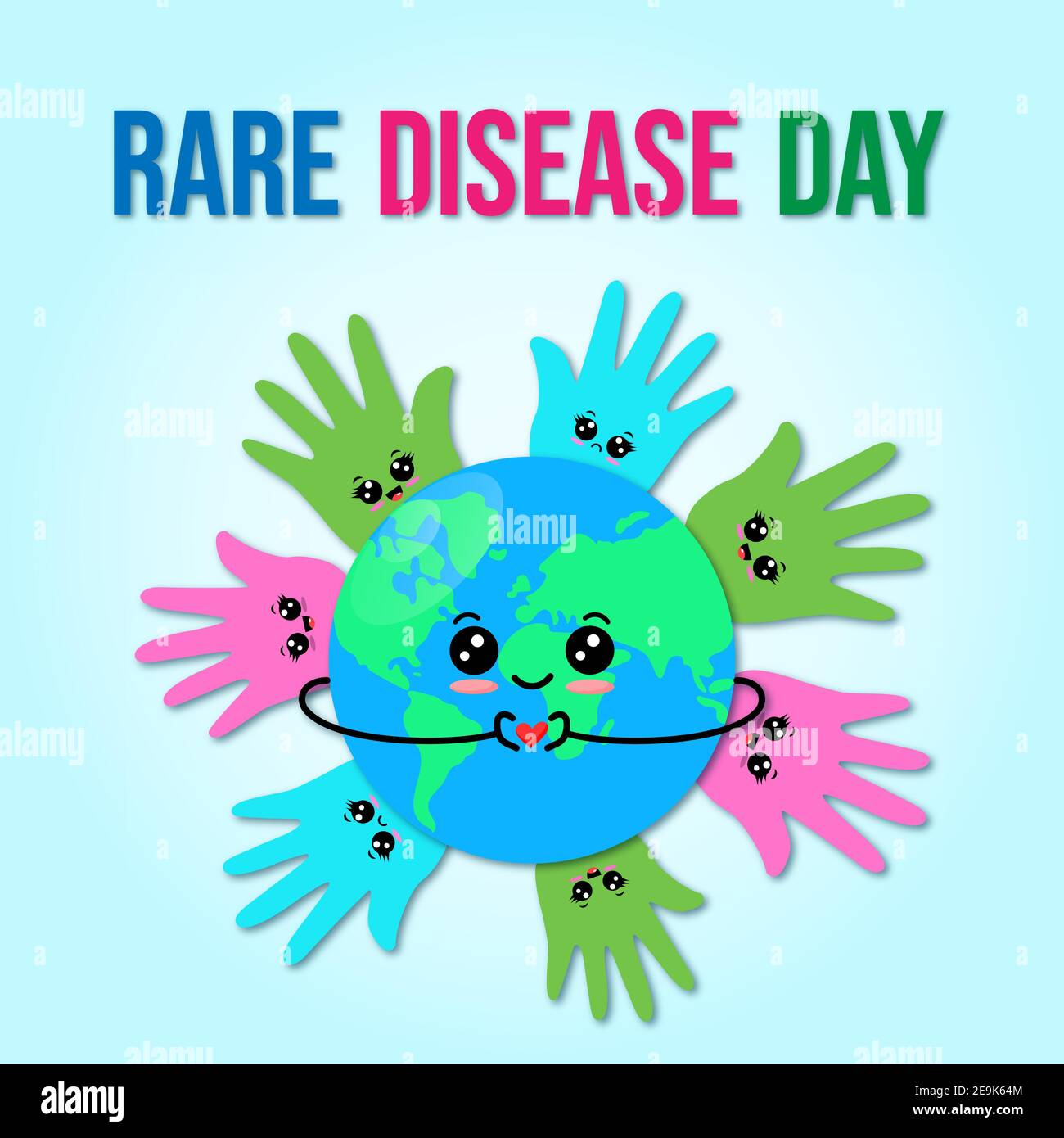 Vector illustration on the theme of World Rare Disease Day Stock Vector