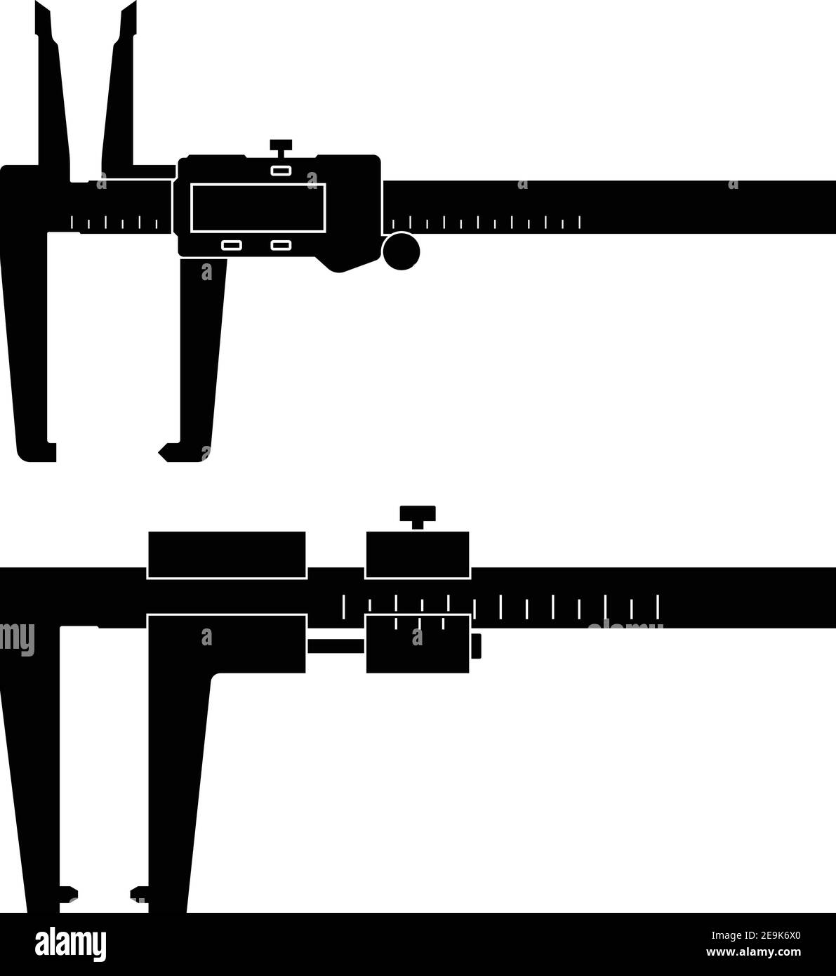Brake disk caliper. Measuring instrument. Silhouette vector Stock Vector Image & Art Alamy
