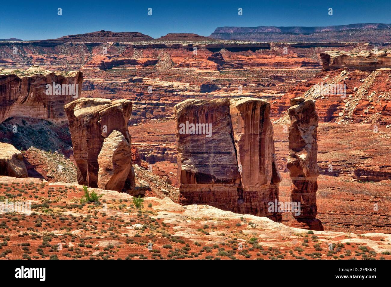 Cliffs near Murphy Hogback, view from White Rim Road, Canyonlands National Park, Utah, USA Stock Photo