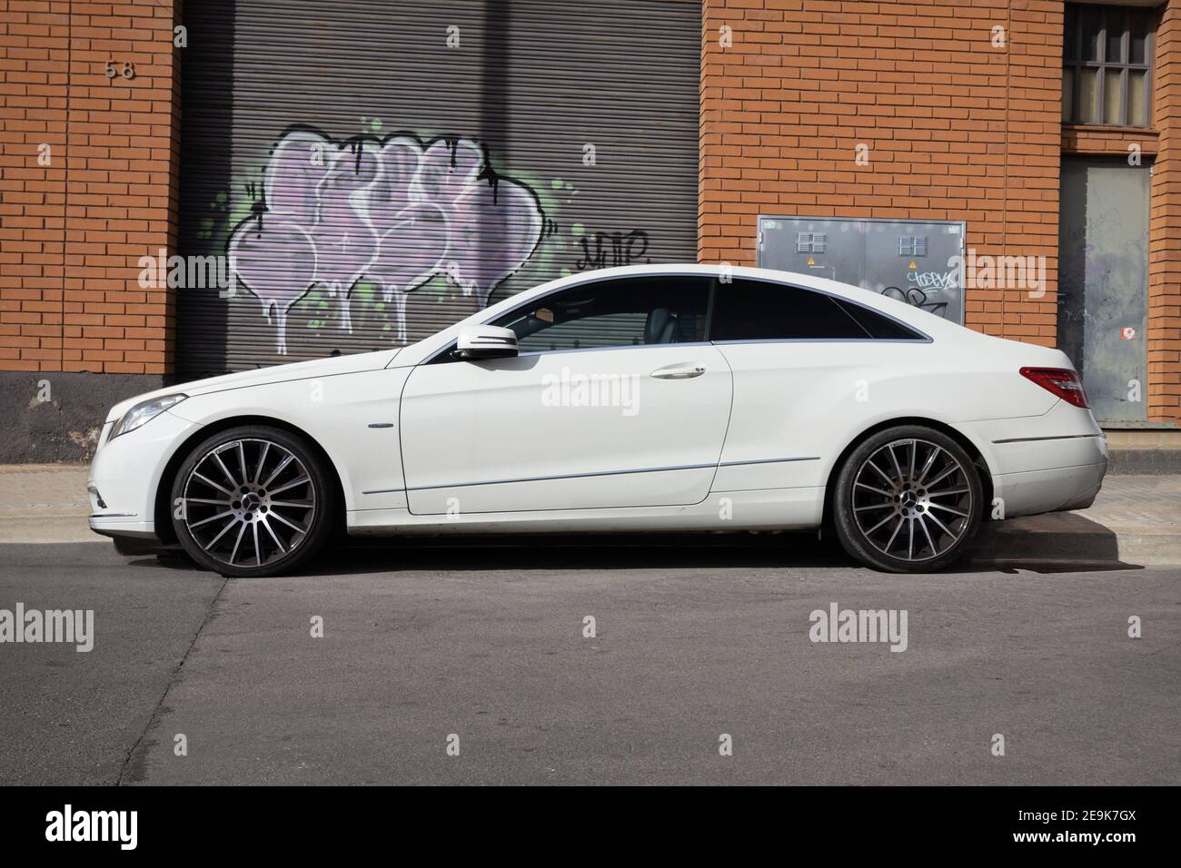 SABADELL, SPAIN-FEBRUARY 1, 2021: Mercedes-Benz E-Class (C207, Fourth generation) Coupe Stock Photo