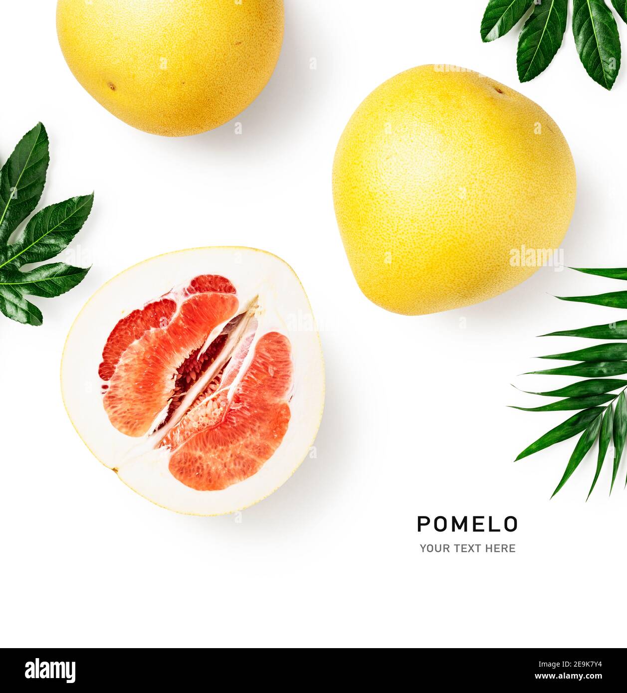 Pomelo as creative layout isolated on white background. Healthy eating ...