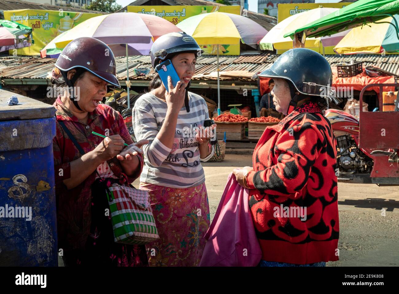 Sunday market in Myikyina in northern Myanmar. Stock Photo