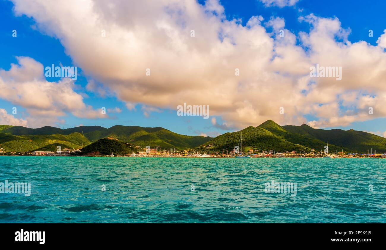 Grand Case on the island of Saint Martin in the Caribbean Stock Photo