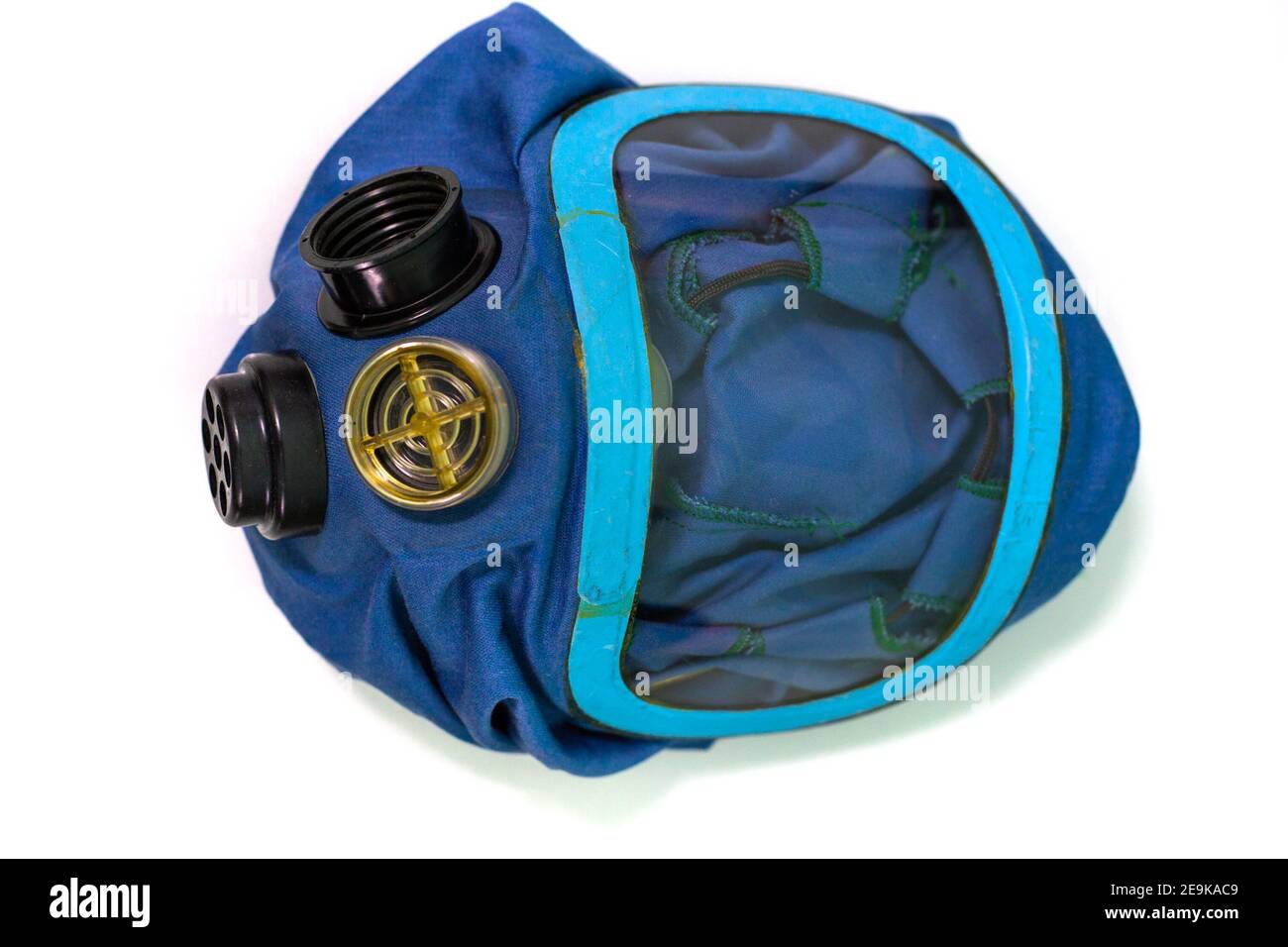 protective full face mask, filtering gas mask, antiplague suit Stock Photo