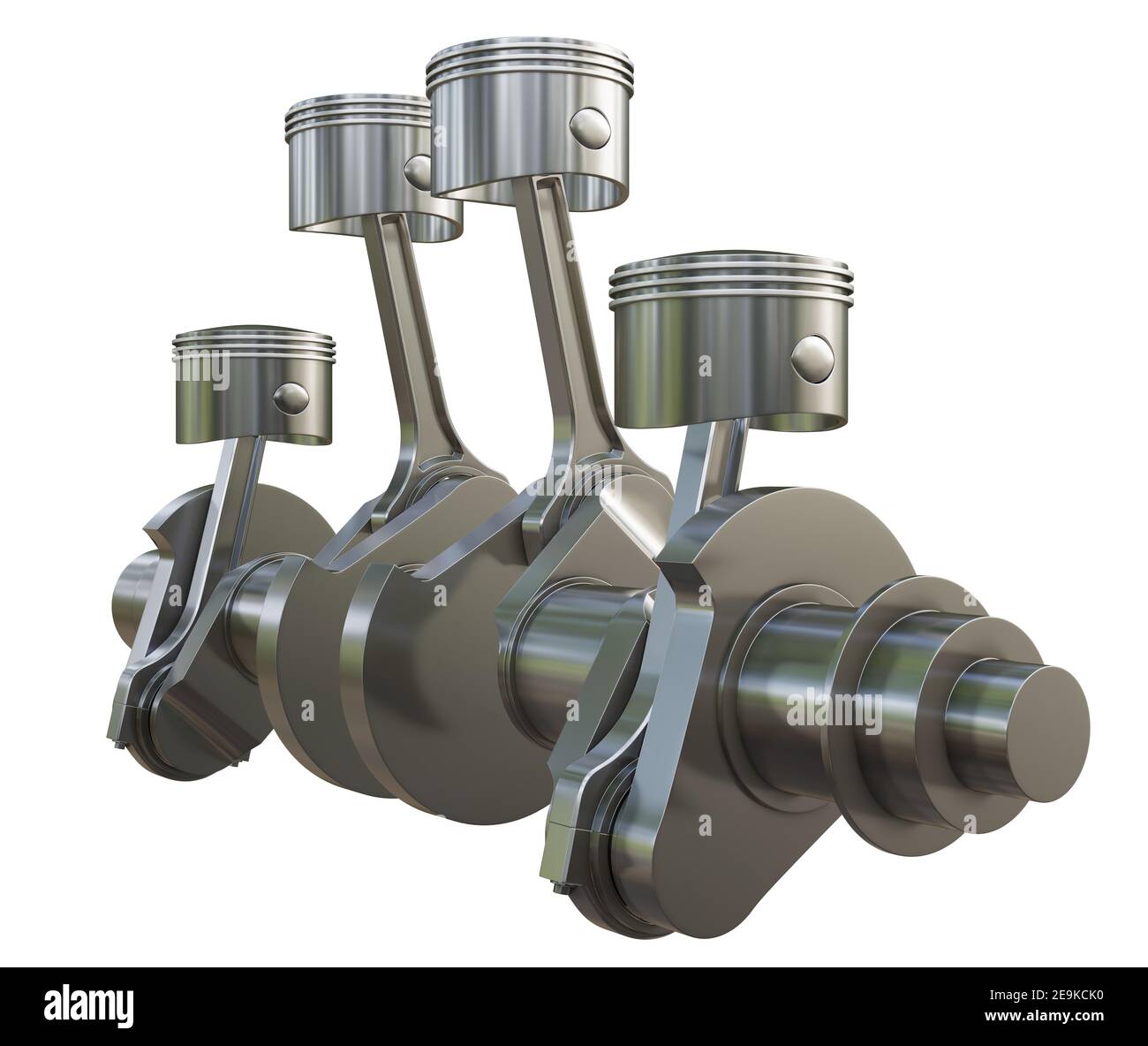 Metal crankshaft and 4 pistons with connecting rods Stock Photo Alamy