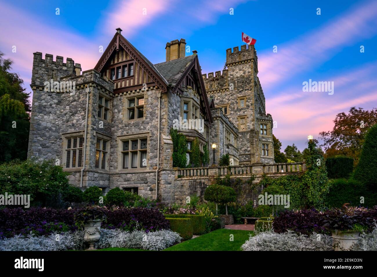 Hatley Castle, Royal Road University, Victoria, BC Canada Stock Photo