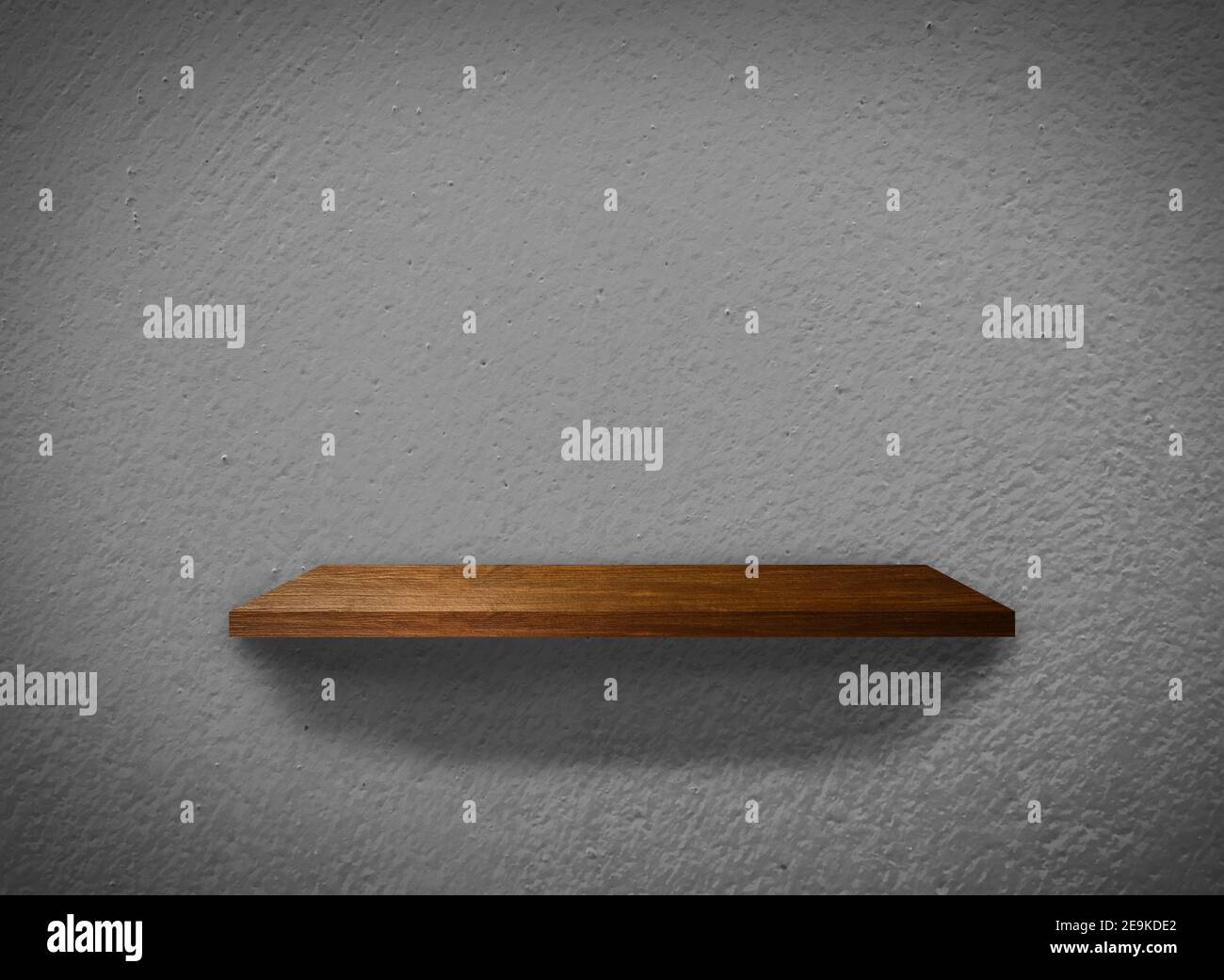 Hardwood shelves on concrete wall texture in minimal Style background