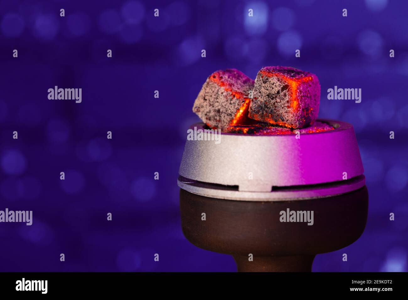 Burning hookah coals in hookah bowl close up Stock Photo Alamy