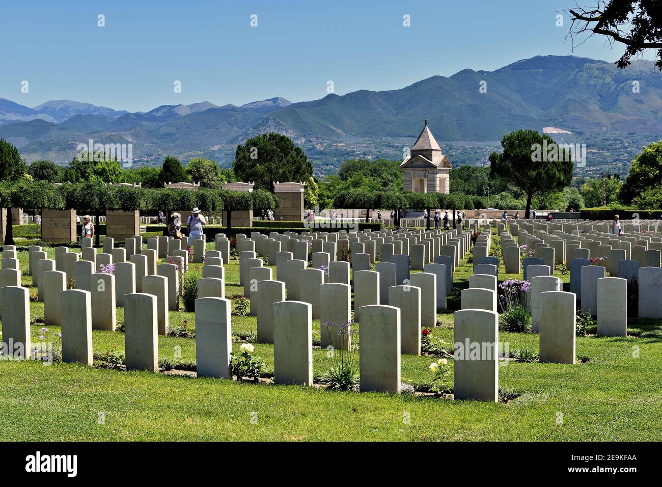 Monte Cassino War Graves looking towards the entrance Stock Photo