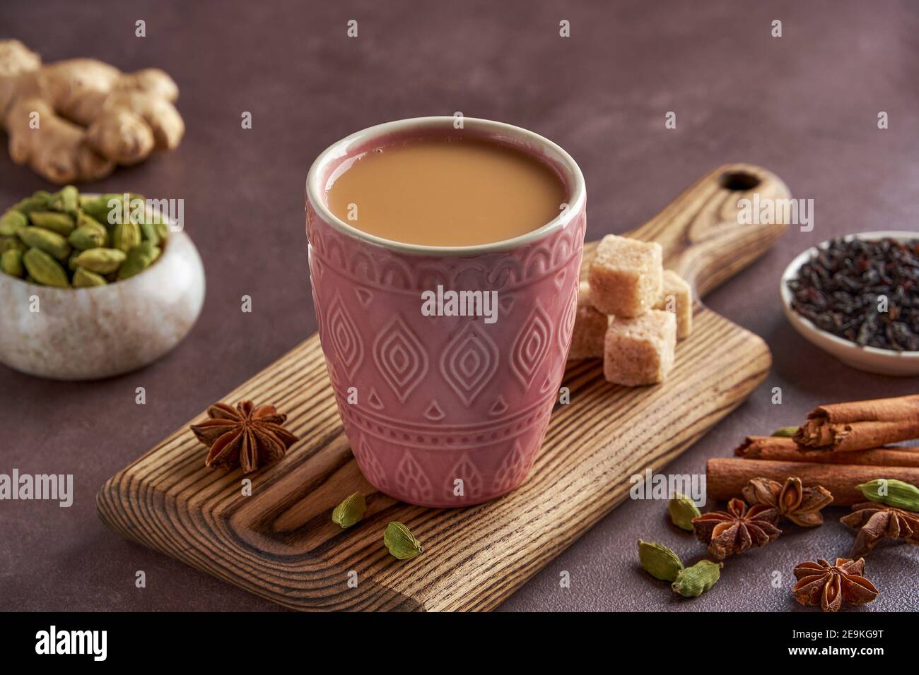 Traditional middle eastern , indian drink masala or karak chai. Closeup