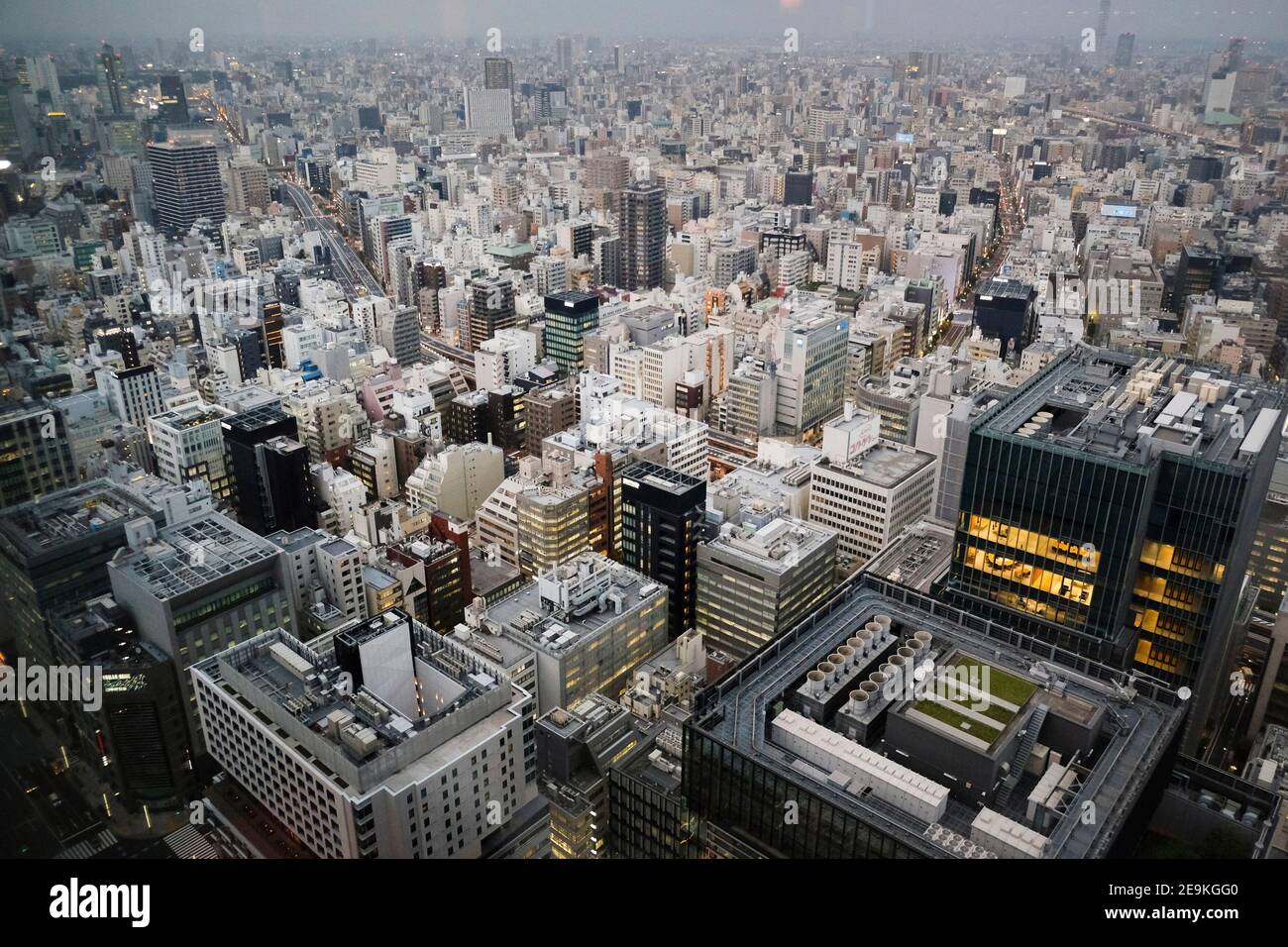 Tokyo cityscape from a luxury Hotel in central city Stock Photo