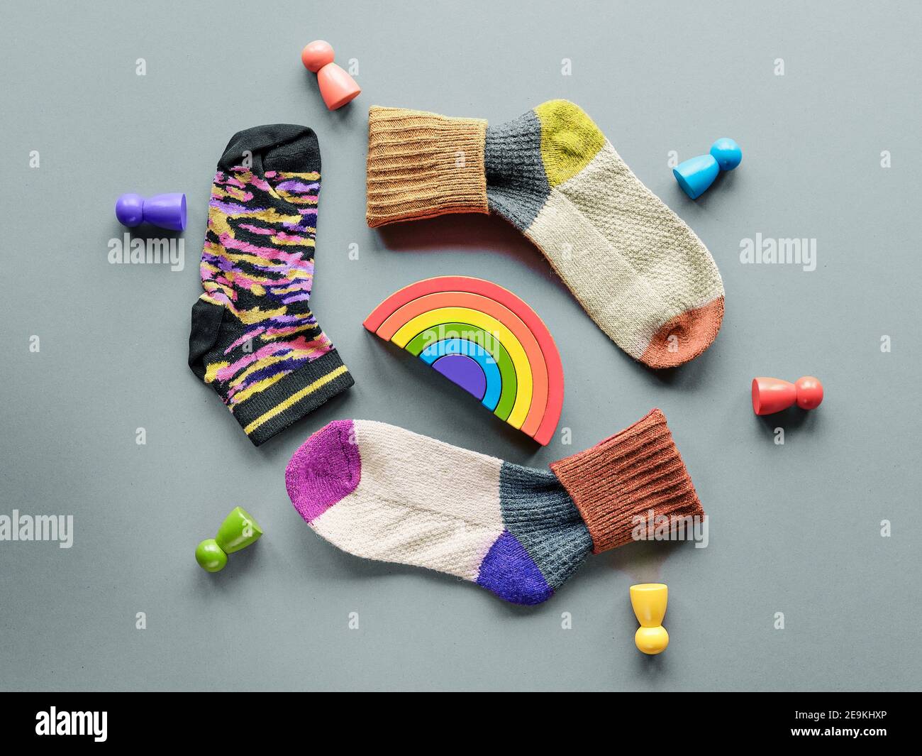 Odd Socks Day. Social initiative against bullying in school or