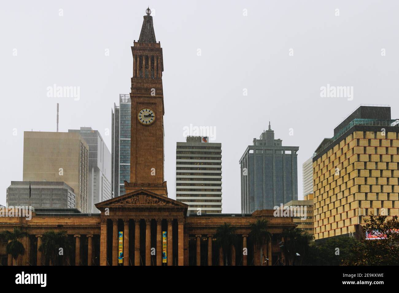Brisbane City Hall building with clock tower in Australia, Brisbane
