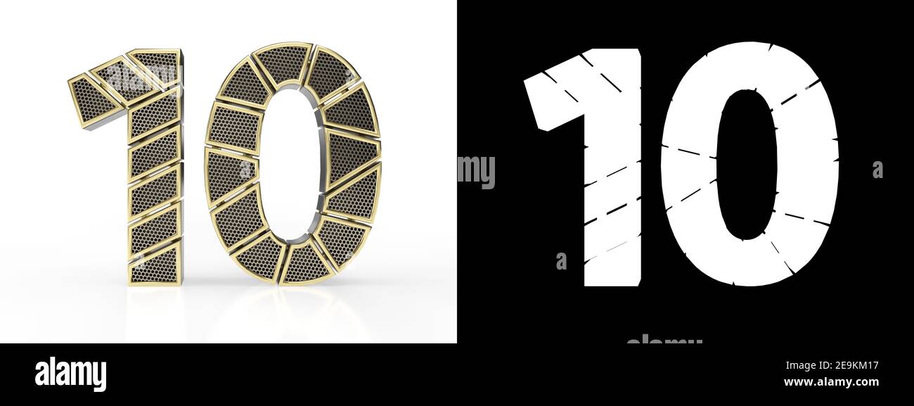 Premium Photo  Gold number 10 ten isolated white background shiny 3d  number 10 made of gold 3d illustration