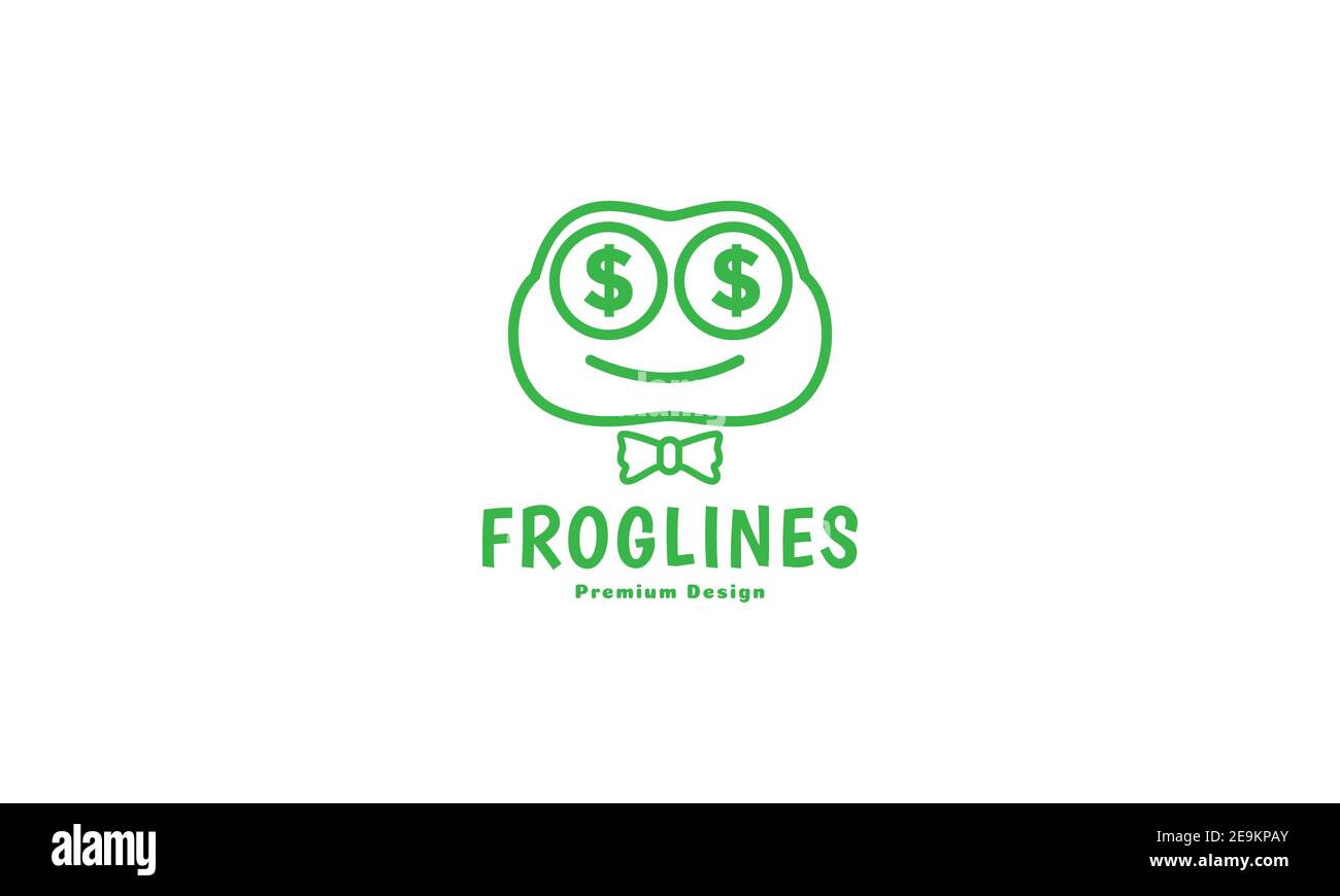Download happy frog head cartoon with money logo vector icon symbol graphic design illustration Stock ...