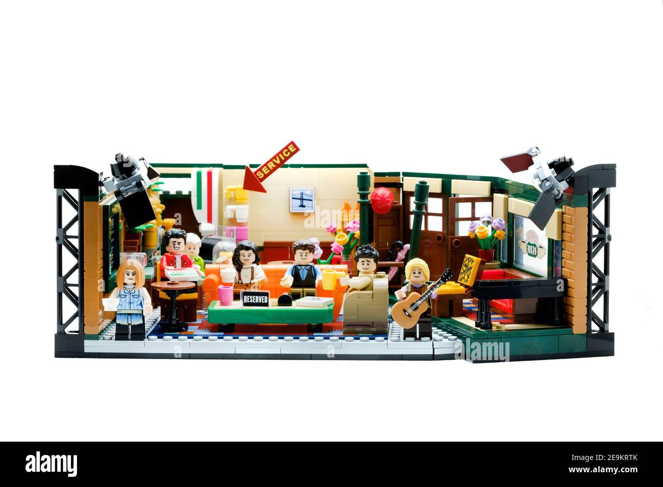 The Lego ideas Central Perk, Friends set taken from the popular American  comedy TV series. All the main characters are featured, relaxing in the  cafe Stock Photo - Alamy