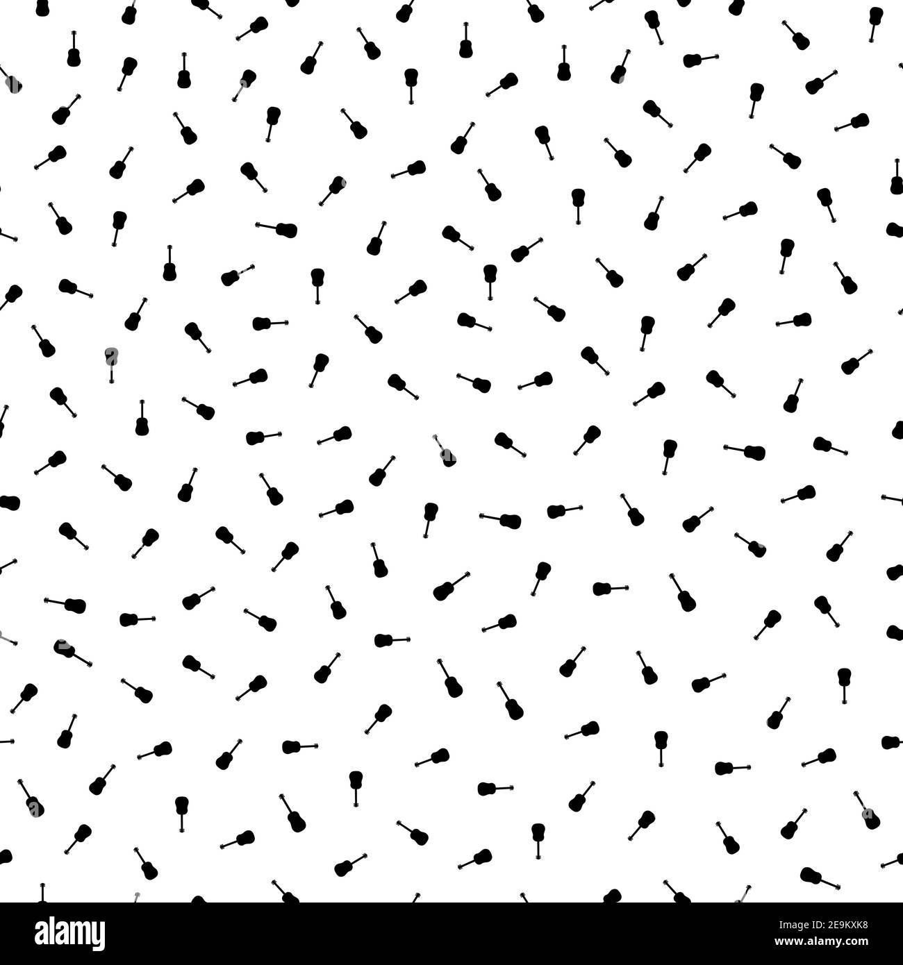 Acoustic guitar vector seamless pattern background. Tiny black and ...