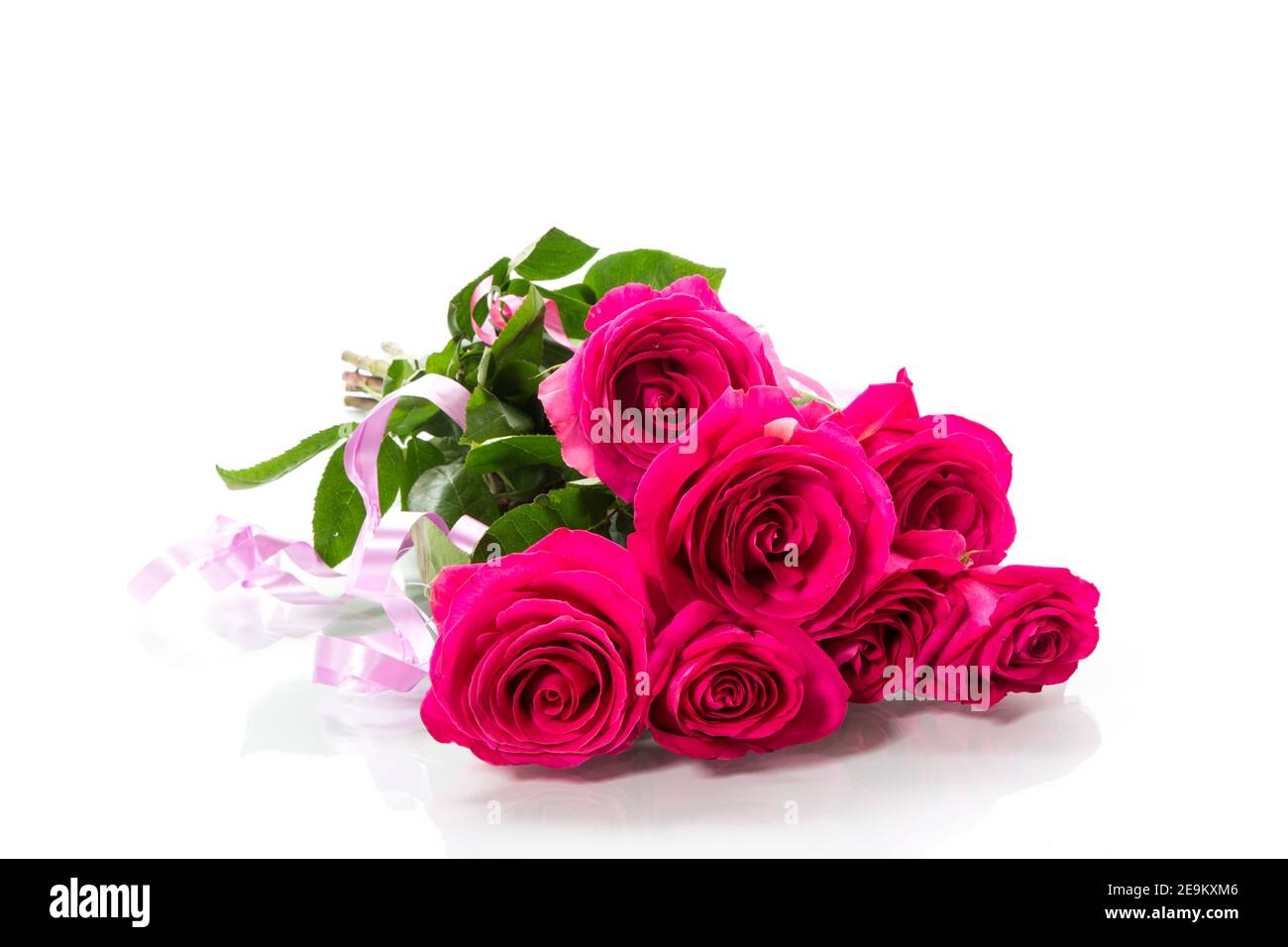 beautiful bouquet of red roses isolated on white background Stock Photo ...