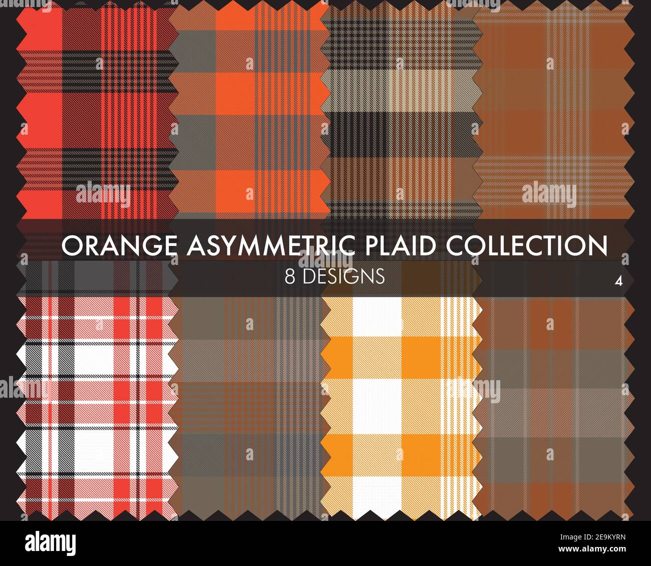 Asymmetric Plaid seamless pattern collection includes 8 designs for ...