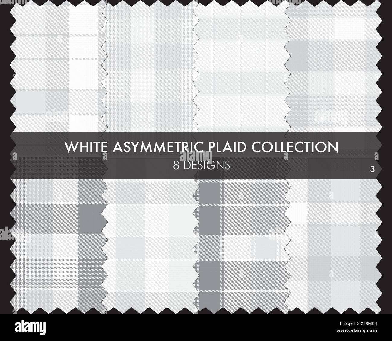Asymmetric Plaid seamless pattern collection includes 8 designs for ...