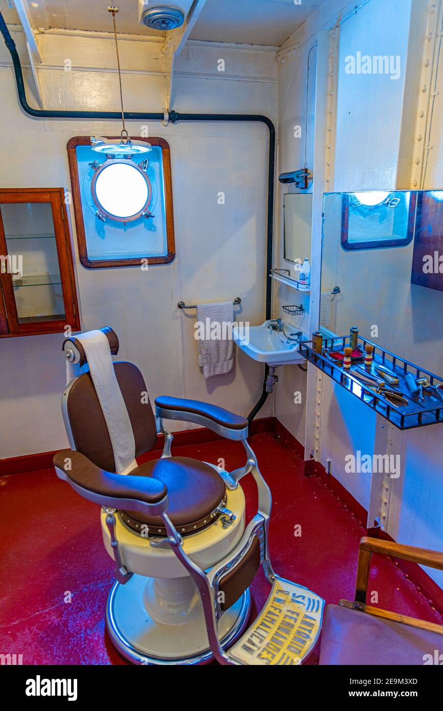 VIANA DO CASTELO, PORTUGAL, MAY 24, 2019: Room of dentist at the Gil Eannes ship moored at Viana do Castelo in Portugal Stock Photo