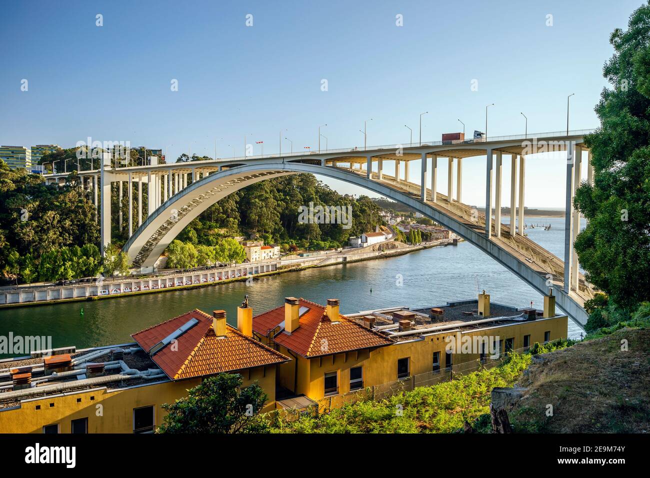 Arrabida bridge over Douro river in Porto, north of Portugal Stock Photo