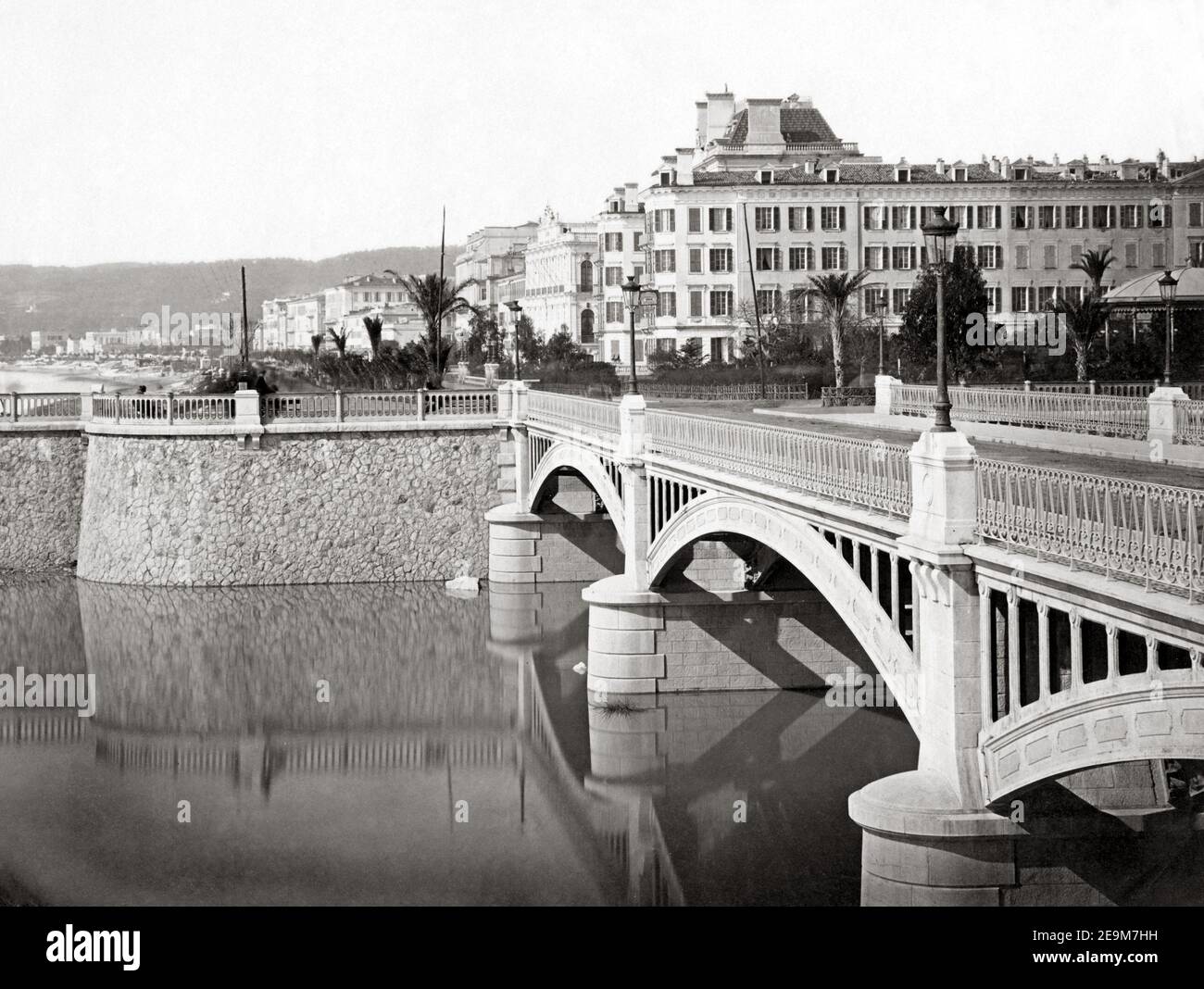 Late 19th century photograph - Napoleon III bridge, Nice, France, c ...