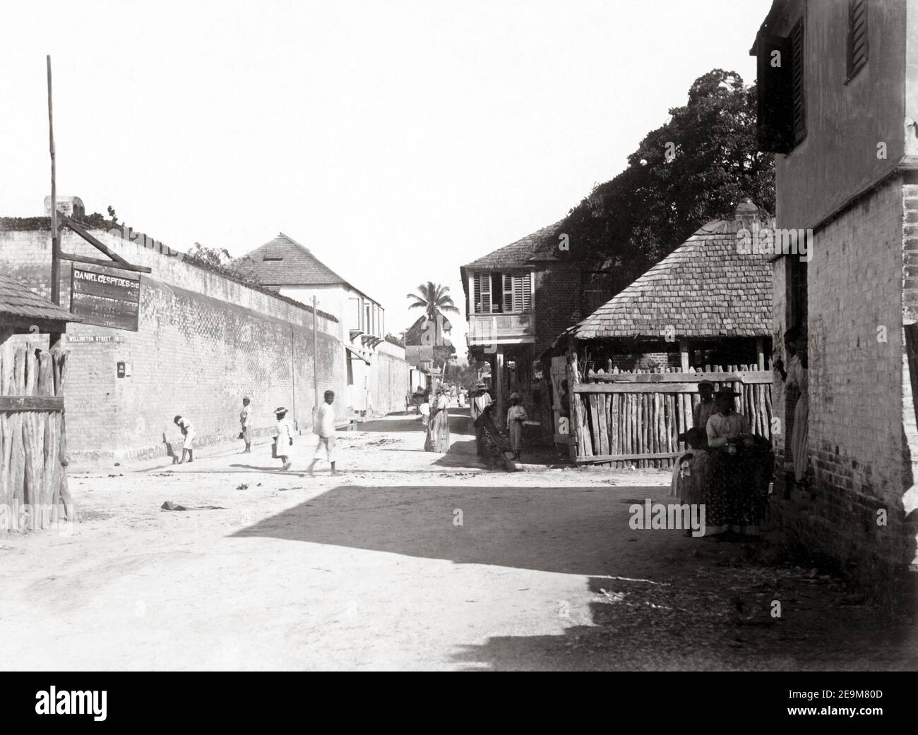 Late 19th century photograph - Young St, Spanish Town, Jamaica, West Indies, c.1900 Stock Photo