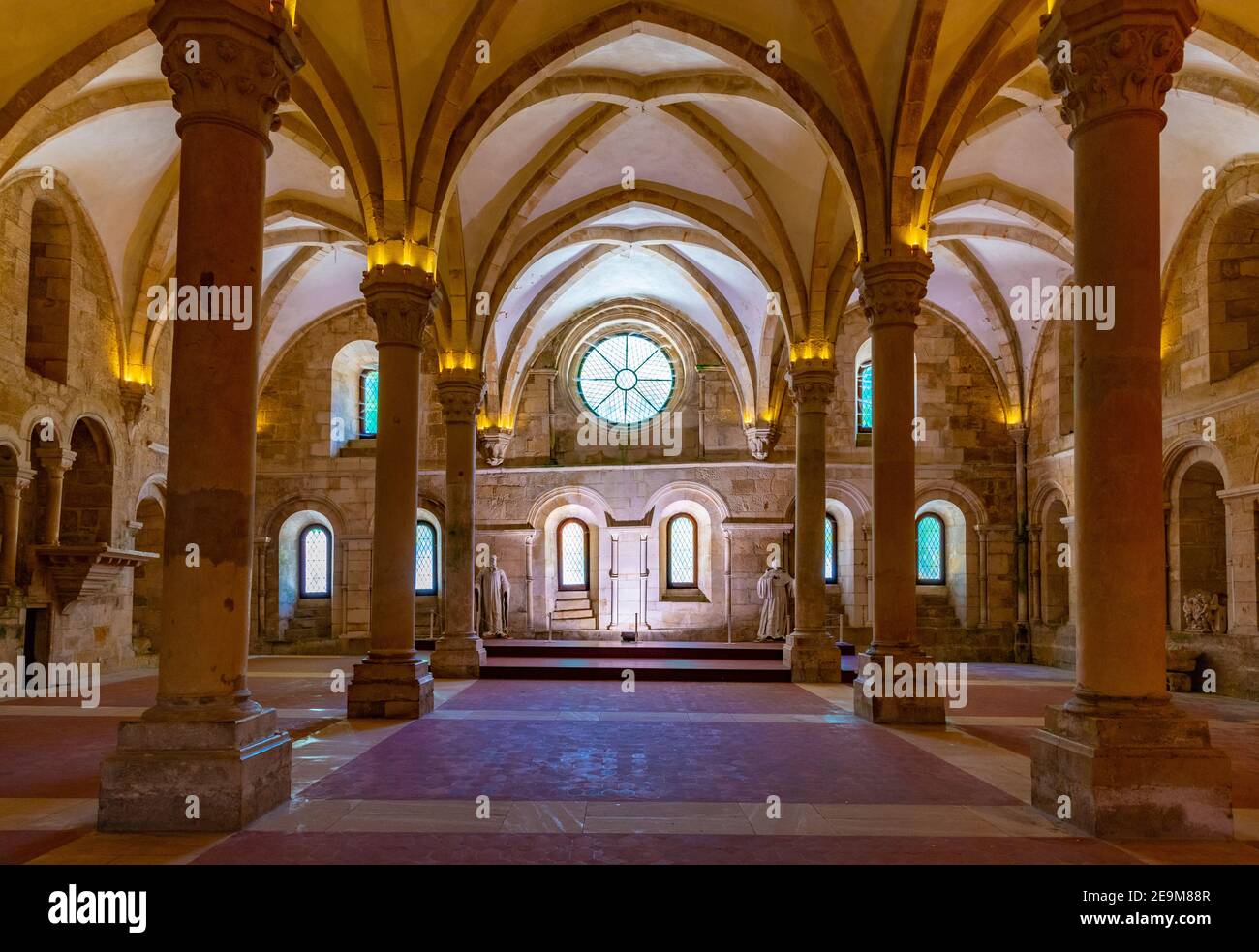 ALCOBACA, PORTUGAL, MAY 28, 2019: Chapter house at the monastery of Alcobaca in Portugal Stock Photo