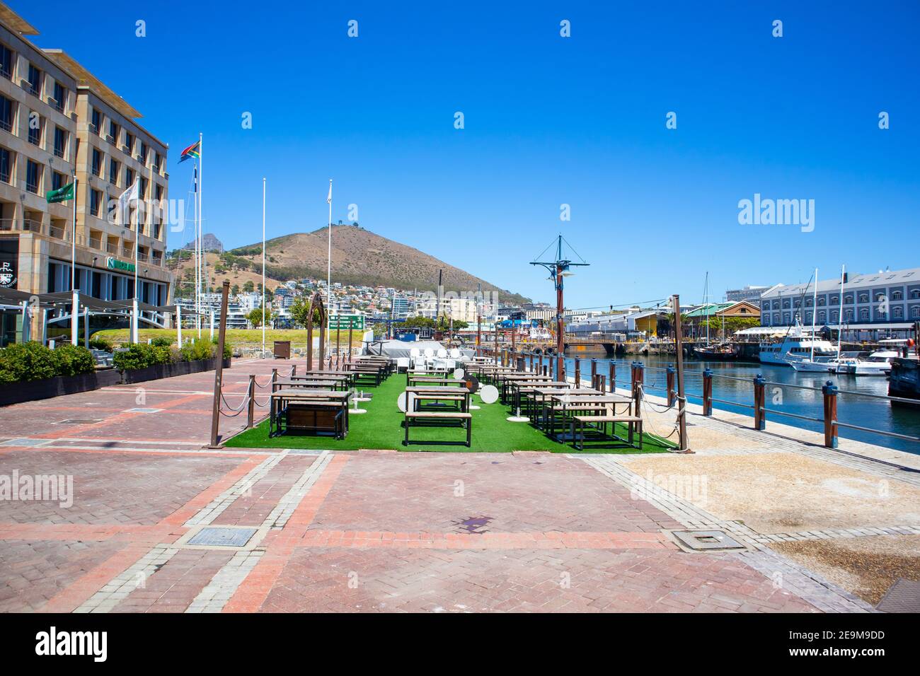 Waterfront Cape Town, South Africa 03022021 Creative outdoor décor outside of Cape Town