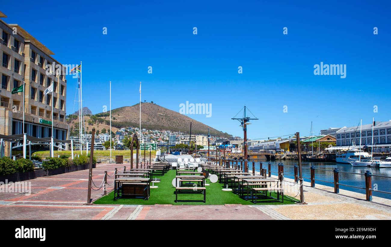 Waterfront Cape Town, South Africa 03022021 Creative outdoor décor outside of Cape Town