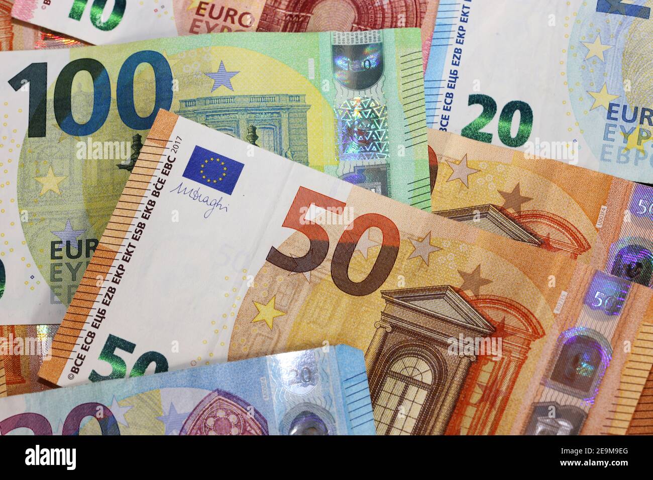 Euro bills (Euro banknotes) Stock Photo