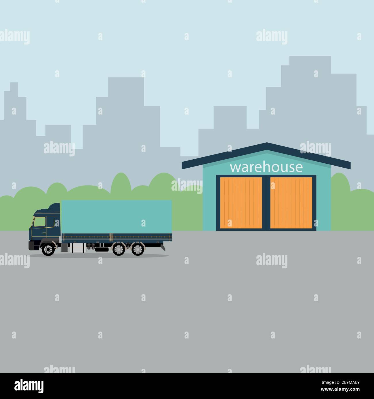 Warehouse building logistic icon Stock Vector Images - Alamy