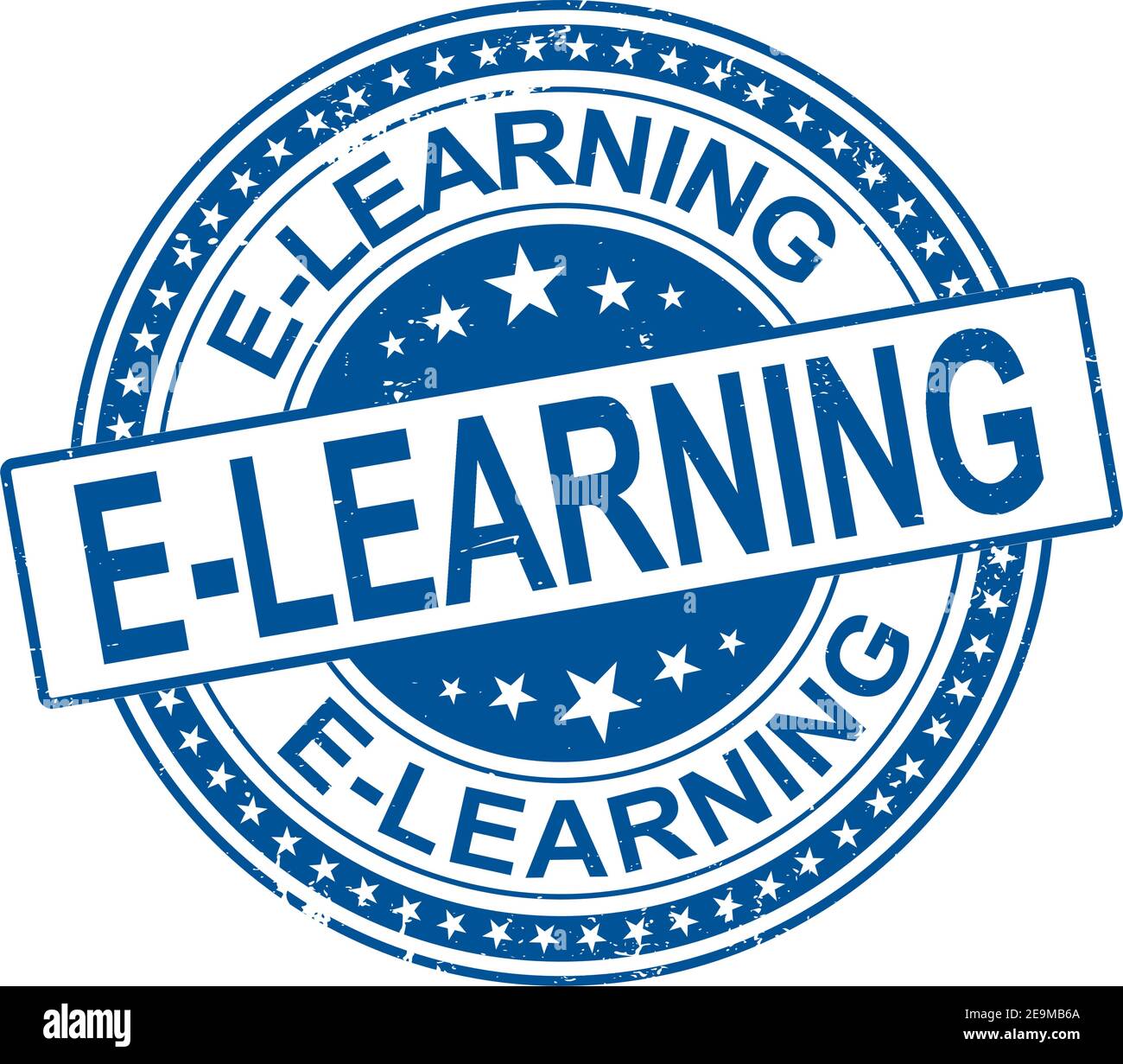 e-learning. stamp. blue round grunge vintage e-learning sign Stock ...