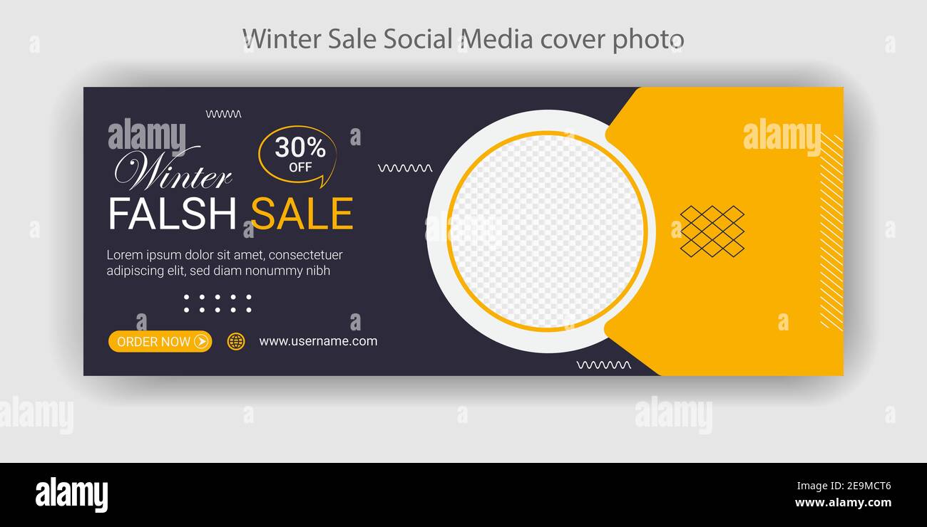 Winter Sale Social network cover photo Design For seasonal Business