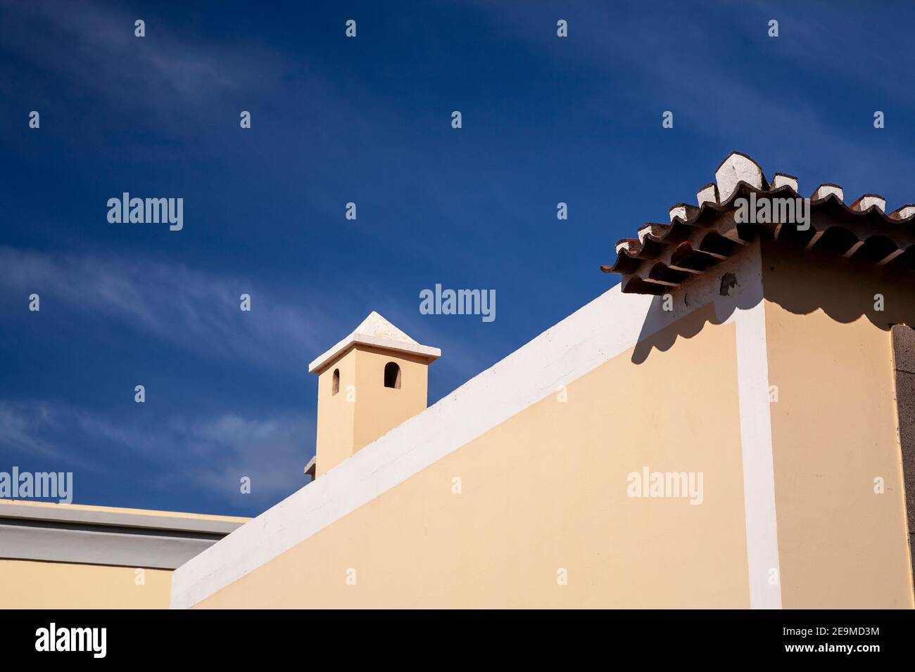 Wall and roof detail, Madeira, Portugal Stock Photo