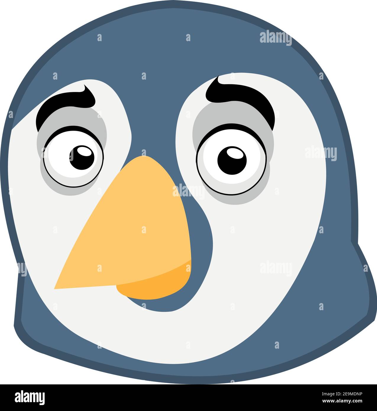 Vector illustration of the face of a penguin cartoon Stock Vector