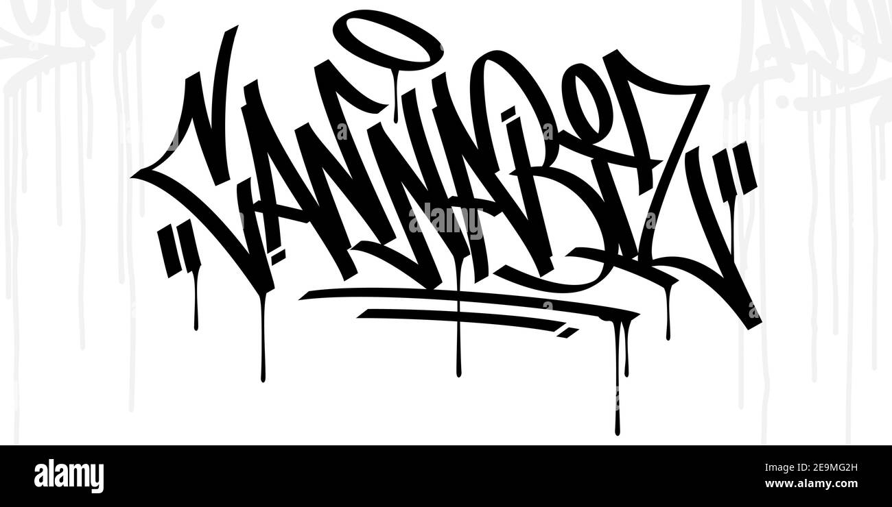 Graffiti Style Hand Written Word Cannabis Vector Illustration Art Stock Vector
