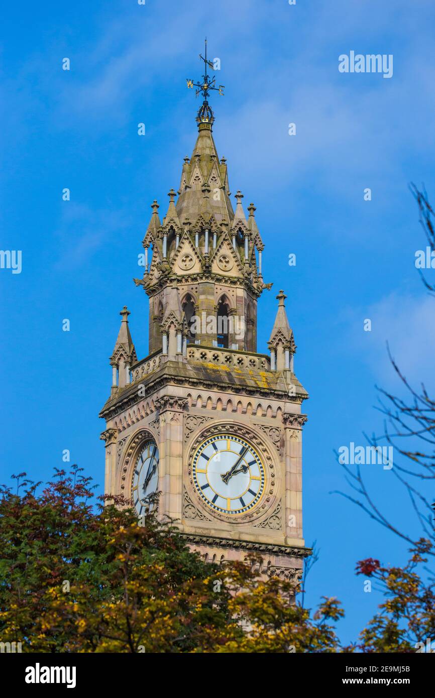 United Kingdom, Northern Ireland, Belfast, Albert Memorial Clock Stock