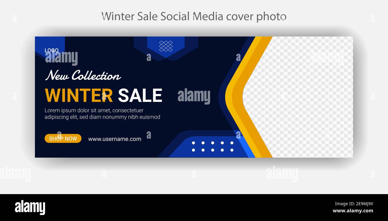 Winter Sale Social media timeline cover page Template Design Stock Vector