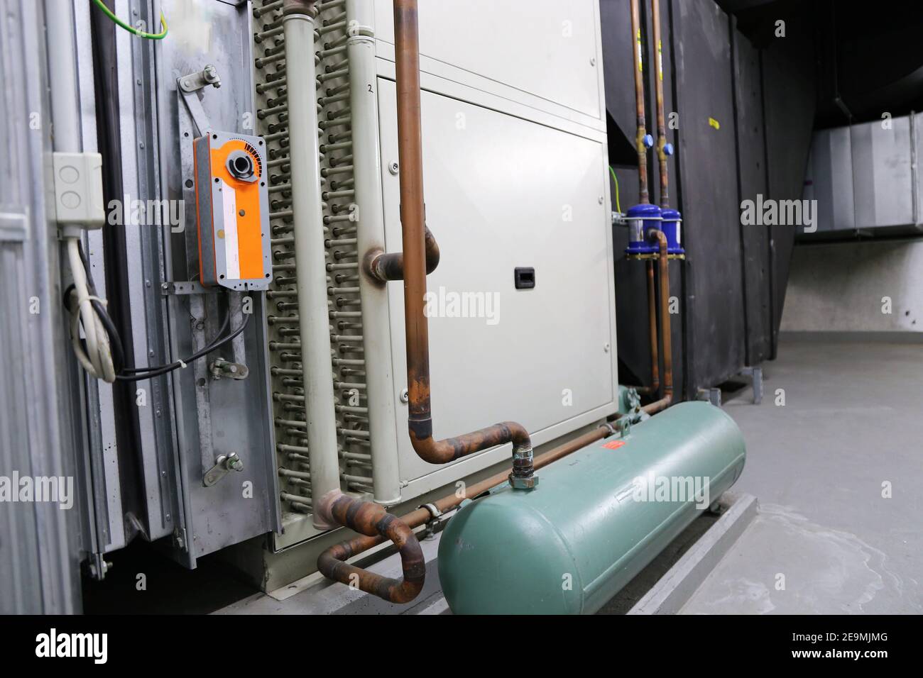 Condenser, evaporator in industrial refrigeration technology Stock