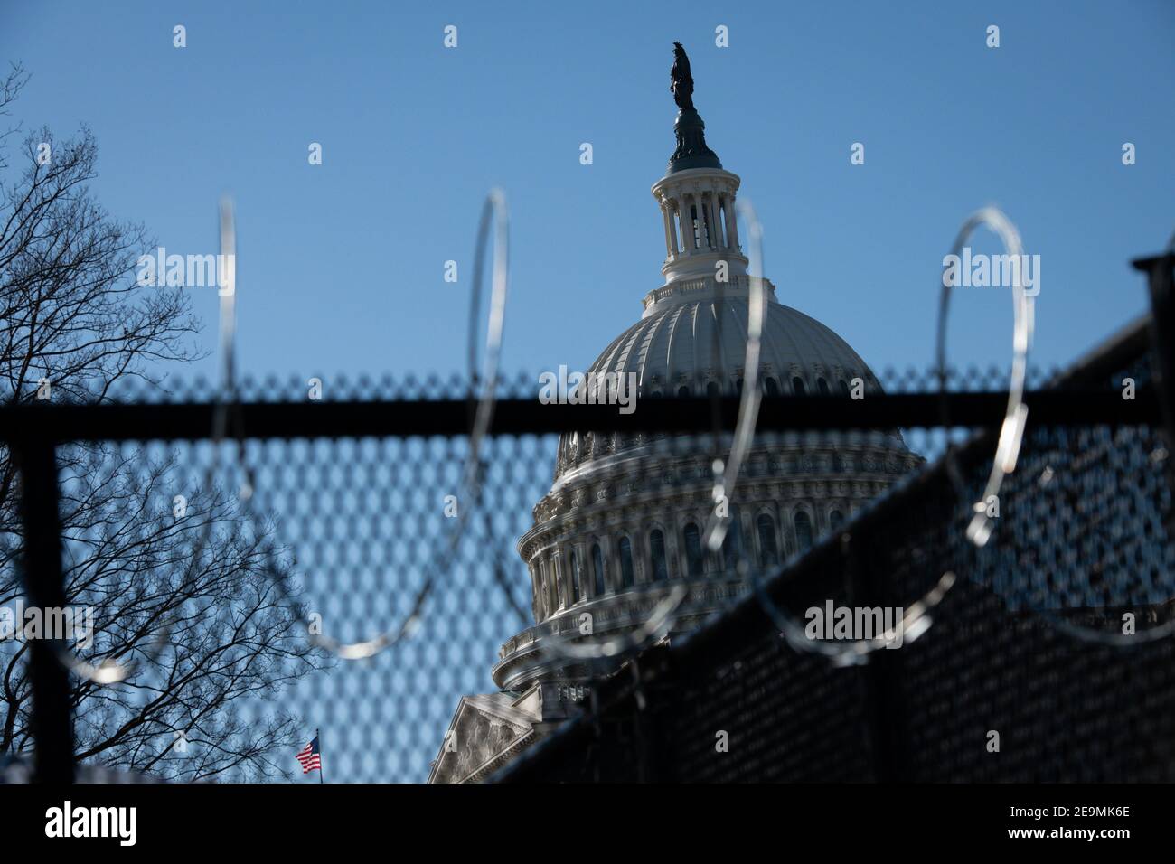 Capital Building Razor Wire The U.S. Capitol behind razor wire fencing in Washington, D.C., on ...