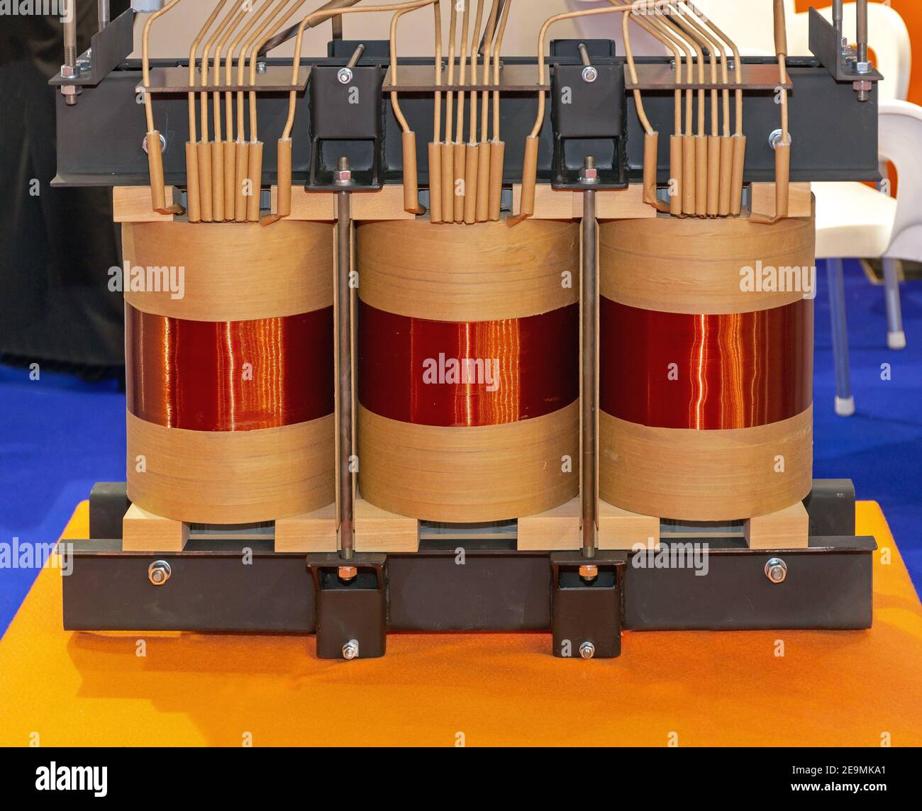 Copper Coils at Electric Power Transformer Device Stock Photo Alamy