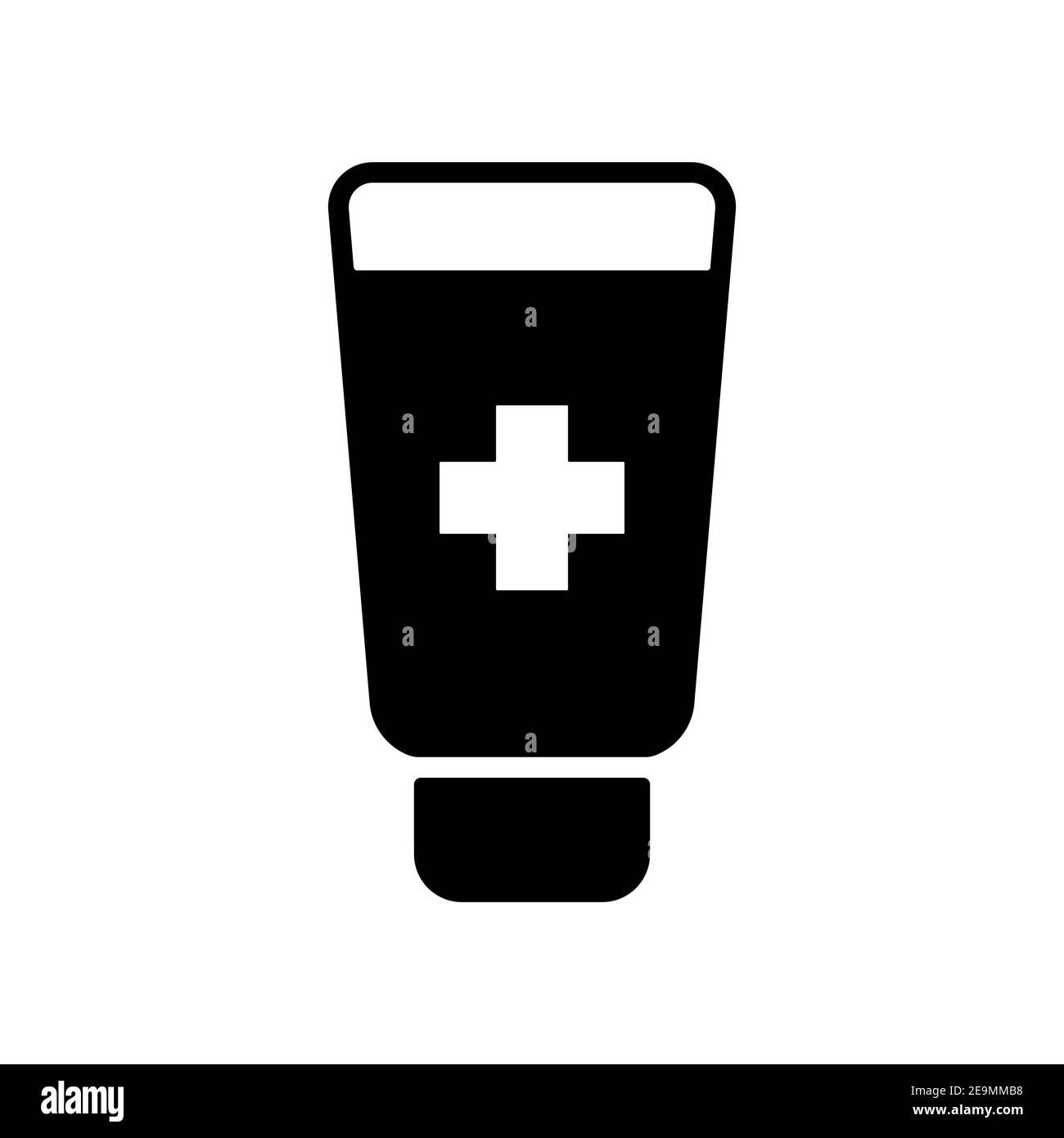 Ointment cream tube medicine vector glyph icon. Medicine and medical support sign. Graph symbol for medical web site and apps design, logo, app, UI Stock Vector